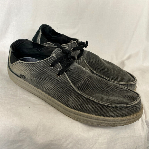 Skechers Mens 13 Melson-Raymon Canvas Slip On Shoes Gray...